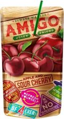 AMIGO Apple & Sour Cherry Flavour Juice 200ml (PACK OF 8)